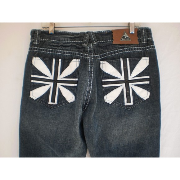 Danesi Dark Blue Denim Jeans Union Jack Pocket Detail Mens Size 34 - Picture 12 of 13